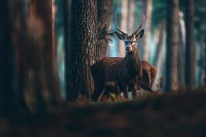 Samolepiaca fototapeta jeleň v lese