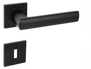 Dverové kovanie MP POPULAR - HR 4161 5SQ T3 (BS - Čierna matná), kľučka-kľučka, Hranatý otvor pre obyčajný kľúč BBQ, MP BS (čierna mat)