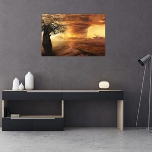 Obraz oranžových mračien (90x60 cm)