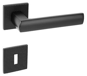 Dverové kovanie MP POPULAR - HR 4161 5SQ T2 (BS - Čierna matná), kľučka-kľučka, WC kľúč, MP BS (čierna mat)