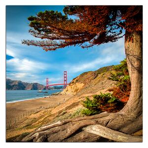Obraz na plátne - Golden Gate Bridge - štvorec 3922A (50x50 cm)