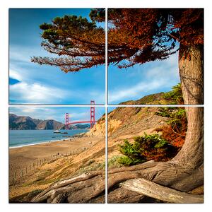 Obraz na plátne - Golden Gate Bridge - štvorec 3922D (60x60 cm)