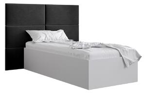 Jednolôžková posteľ s čalúneným čelom 90 cm Brittany 2 (biela matná + čierna) (s roštom). Vlastná spoľahlivá doprava až k Vám domov. 1045912