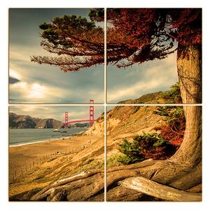 Obraz na plátne - Golden Gate Bridge - štvorec 3922FD (100x100 cm)