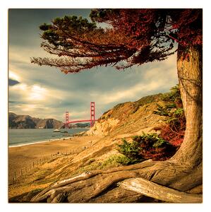 Obraz na plátne - Golden Gate Bridge - štvorec 3922FA (50x50 cm)
