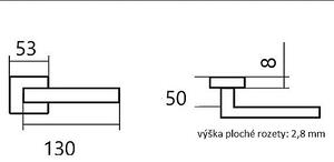 Dverové kovanie TWIN CUBOID HR C 1682FL (CM) - plochá rozeta, kľučka-kľučka, Otvor pre obyčajný kľúč BB, Twin CM (čierny mat)