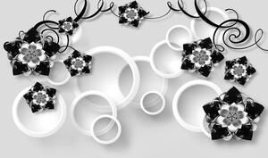 Tapeta abstraktné šperky v čiernobielom