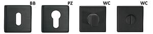 Dverové kovanie TWIN LEKO VISION H1802 HR (CM), kľučka/kľučka, hranatá rozeta, Hranatá rozeta s otvorom pre obyčajný kľúč BB, Twin CM (čierny mat)