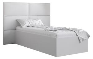 Jednolôžková posteľ s čalúneným čelom 90 cm Brittany 2 (biela matná + biela) (s roštom). Vlastná spoľahlivá doprava až k Vám domov. 1045921
