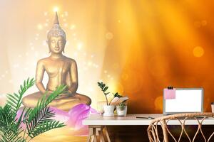 Tapeta socha Budhu na lotosovom kvete