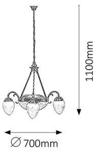 Rabalux 8633 - Luster na reťazi ANNABELLA 3xE14/40W + 2xE27/60W