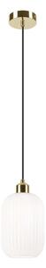 Luster na lanku HARMA 1xE27/15W/230V pr. 14 cm biela/zlatá