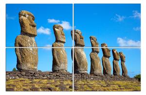 Obraz na plátne - Ahu Akivi moai 1921D (150x100 cm)
