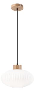 Luster na lanku HARMONY 1xE27/15W/230V pr. 30 cm biela/dub