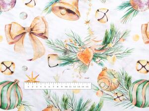 Biante Vianočná dekoračná obliečka na vankúš PML-039 Banky a zvončeky 30 x 50 cm