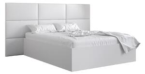 Manželská posteľ s čalúneným čelom 160 cm Brittany 2 (biela matná + biela) (s roštom). Vlastná spoľahlivá doprava až k Vám domov. 1045948