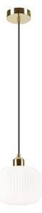 Luster na lanku HARMA 1xE27/15W/230V pr. 20 cm biela/zlatá