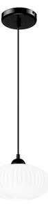 Luster na lanku HARMA 1xE27/15W/230V pr. 25 cm biela/čierna