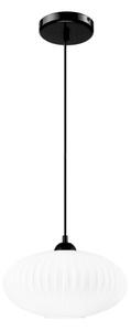 Luster na lanku HARMA 1xE27/15W/230V pr. 30 cm biela/čierna