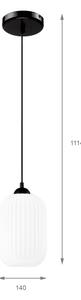 Luster na lanku HARMA 1xE27/15W/230V pr. 14 cm biela/čierna