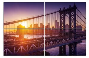 Obraz na plátne - Západ slnka nad Manhattanom 126D (150x100 cm)