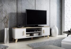 TV stolík LOTTA, 160x50,1x40, biela/dub sonoma
