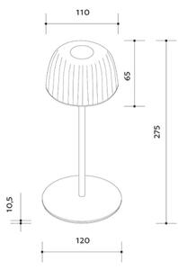 LED Stmievateľná vonkajšia nabíjacia stolná lampa VIVIEN LED/3W/5V 2700K IP54 čierna