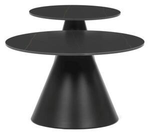 Set dvoch konferenčných stolíkov CT-F4118 BK keramický, mramor