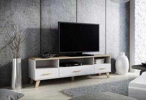 TV stolík LOTTA, 180x50,1x40, biela/dub sonoma