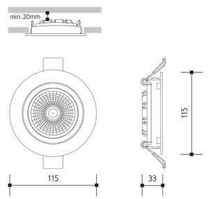 LED Podhľadové svietidlo LED/18W/230V 4000K pr. 11,5 cm biela