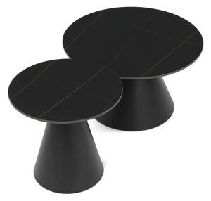 Set dvoch konferenčných stolíkov CT-F4118 BK keramický, mramor