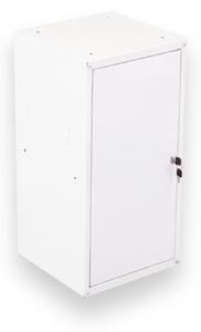 Šatníková skrinka s uzamykateľným boxom 700 x 350 x 350 mm, cylindrický zámok, sivé dvere