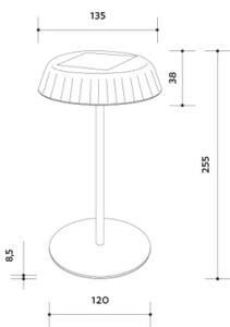 Stmievateľná solárna nabíjateľná LED stolná lampa VIVIEN LED/3W/5V 2700K IP54 biela