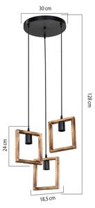 Zuma Line ASZ.1678 - Luster na lanku ATRIA 3xE27/20W/230V borovica/čierna