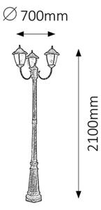 Rabalux 8379 - Vonkajšia lampa MADRID 3xE27/60W/230V