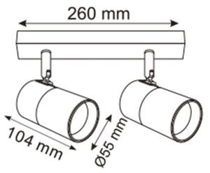 Zuma Line 2204BD-2-BK - Bodové svietidlo FORI 2xGU10/50W/230V čierna/zlatá