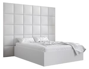 Manželská posteľ s čalúneným čelom 160 cm Brittany 3 (biela matná + biela) (s roštom). Vlastná spoľahlivá doprava až k Vám domov. 1046002