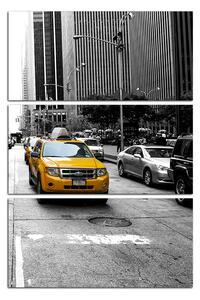 Obraz na plátne - Taxi z New Yorku - obdĺžnik 7927ČB (90x60 cm )
