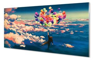 Obraz na skle Oblohy zatiahnuté balóny 100x50 cm 2 Prívesky