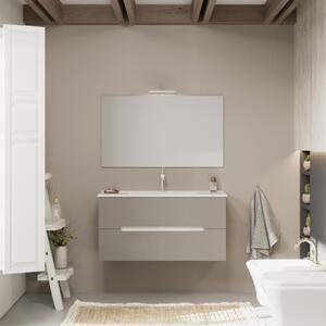Kúpeľňová Skrinka Zásuvky Matné Sivé, Bočné Strany Biely Dub 100cm | Magnolia
