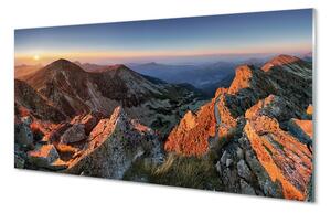Sklenený obraz horské slnko 120x60 cm 2 Prívesky