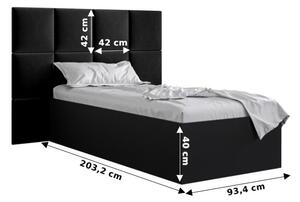 Jednolôžková posteľ s čalúneným čelom 90 cm Brittany 4 (čierna matná + modrá) (s roštom). Vlastná spoľahlivá doprava až k Vám domov. 1046024