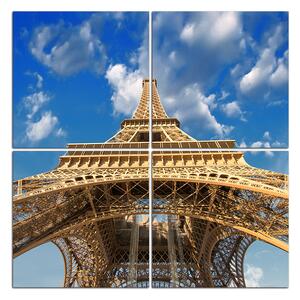 Obraz na plátne - Eiffelova veža - pohľad zdola - štvorec 335D (100x100 cm)