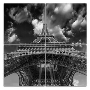 Obraz na plátne - Eiffelova veža - pohľad zdola - štvorec 335ČD (60x60 cm)
