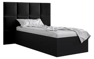 Jednolôžková posteľ s čalúneným čelom 90 cm Brittany 4 (čierna matná + čierna) (s roštom). Vlastná spoľahlivá doprava až k Vám domov. 1046021