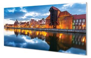 Sklenený obraz Gdańsk riečne budovy 100x50 cm 2 Prívesky