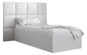 Jednolôžková posteľ s čalúneným čelom 90 cm Brittany 4 (biela matná + biela) (s roštom). Vlastná spoľahlivá doprava až k Vám domov. 1046029