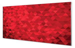 Sklenený obklad do kuchyne Červené vzor trojuholníky 100x50 cm