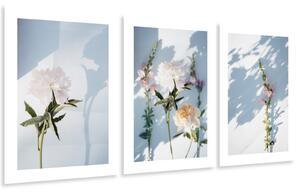 Gario Sada plagátov Jesenné kvety - 3 dielna Farba rámu: Zlatá, Veľkosť: 99 x 45 cm