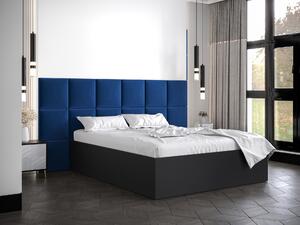 Manželská posteľ s čalúneným čelom 160 cm Brittany 4 (čierna matná + modrá) (s roštom). Vlastná spoľahlivá doprava až k Vám domov. 1046051